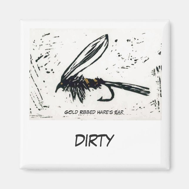 "Guld Ribbed Hare's Ear" Dish Washer Status Magnet (Framsidan)