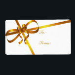 Guld Ribbon Gift Märkres Fraktsedel<br><div class="desc">Guld Ribbon-Juletiketter. © TDSwhite</div>