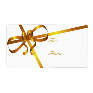 Guld Ribbon Gift Märkres Fraktsedel