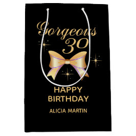 Guld Ribbon Girl Gorgous 30 Black Grattis på födel