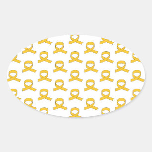 Guld Ribbon Mönster Ovalt Klistermärke