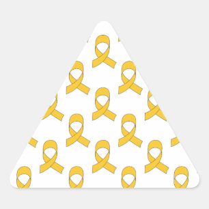 Guld Ribbon Mönster Triangelformat Klistermärke