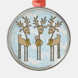Guld Ribbon Reindeer (barncancer) Julgransprydnad Metall