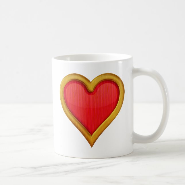 Guld Rimmed hjärta Kaffemugg (Höger)