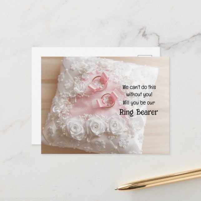 Guld Ringar vid en stilstrupe vid Ring Meddelande Vykort (Fram/Back In Situ)