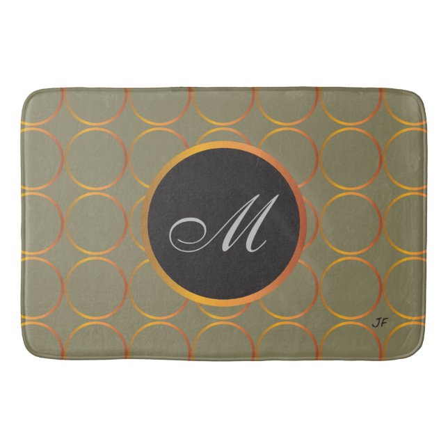 Guld ringer monogramen badrumsmatta (Framsidan)
