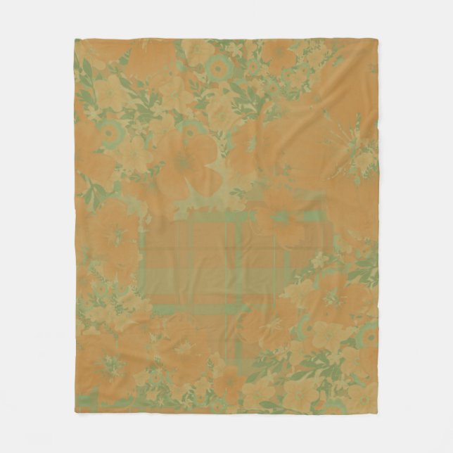 Guld & Ro Blommigt & Play Fleecefilt (Framsidan)