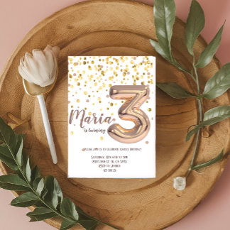 Guld-Ro-feti-födelsedag Inbjudningar