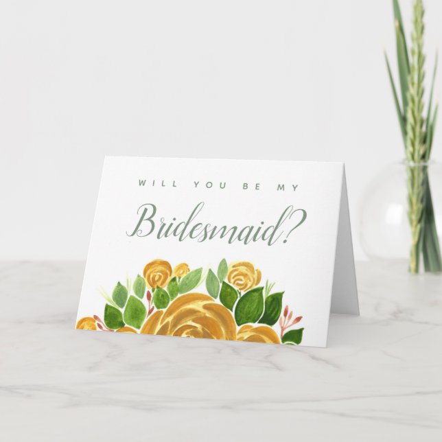 Guld Ro kommer att bli min bridesmaid Inbjudan (Framsida)