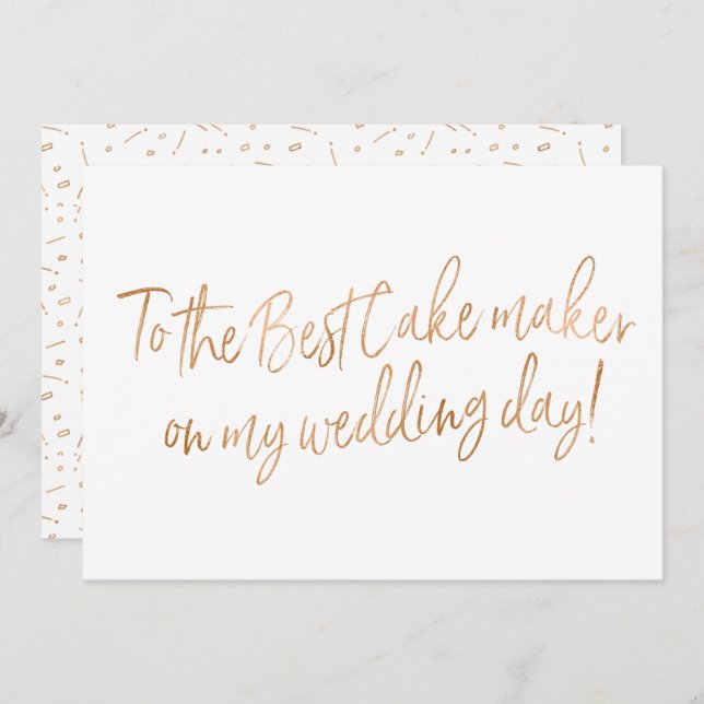 Guld Ro-kort för Bröllop Baker Inbjudningar (Fram/baksida)