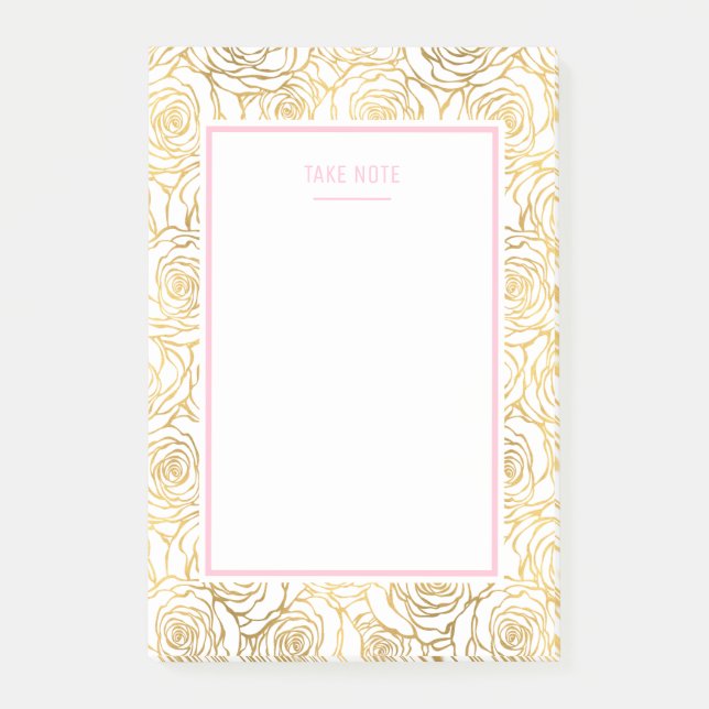 Guld Ro med Rosa Post-it Block (Framsida)