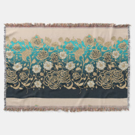 Guld Ro med turkos bakgrund Filt