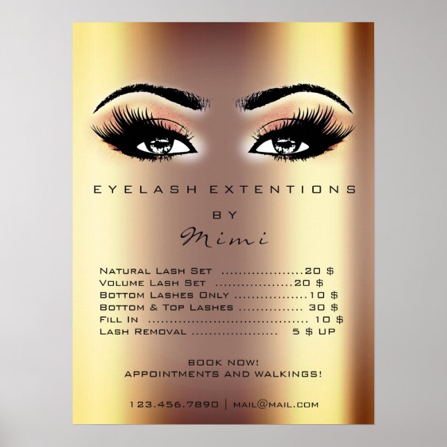 Guld Ro Peach Makeup Artist Ögon efterliknar prise Poster (Framsidan)