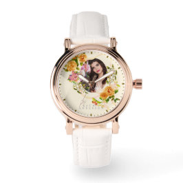 Guld Ro Ribbon Chic Photo Beige Armbandsur