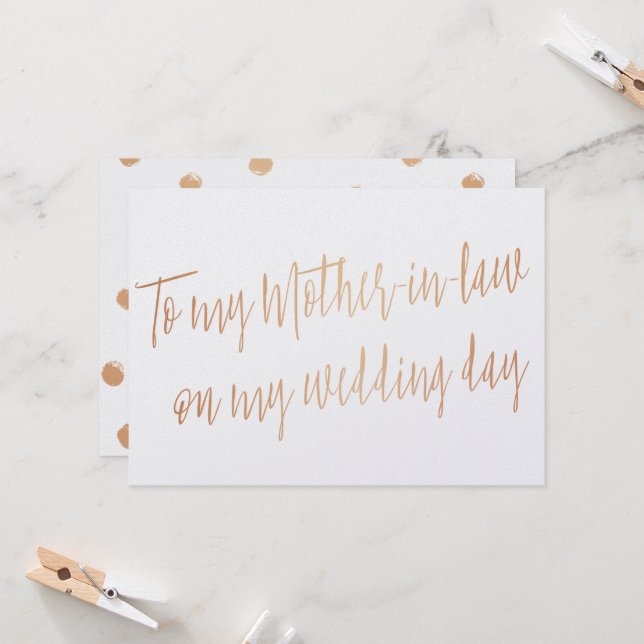 Guld Ro "Till min mor på min bröllopsdag" Kort (Fram/Back In Situ)