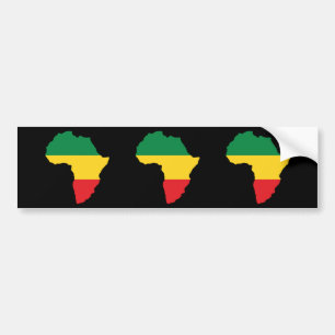 Guld- & röd afrikaflagga för grönt, bildekal