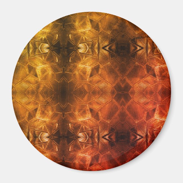 Guld Röd Glans Elegant Texturerad Glaslook Magnet (Framsidan)
