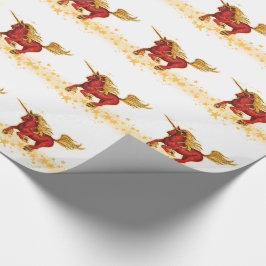 (Guld-röd) julUnicorn, Presentpapper