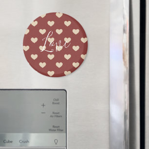 Guld Röd Kräm Glitter Hjärtan Alla Hjärtans Dag Magnet
