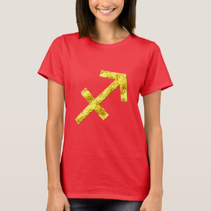 Guld- röd skjorta för Sagittarius Tee Shirt