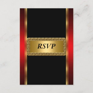 Guld röd Svart Art Deco RSVP OSA Kort