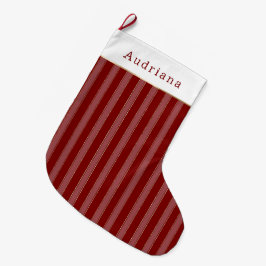 Guld Röda Ränder Jul Stor Julstrumpa