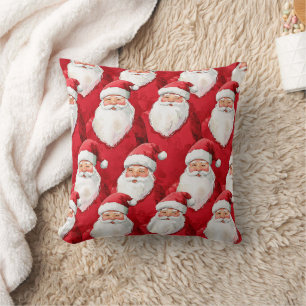 Guld Röda Vita Glada Tomte Jul Kudde