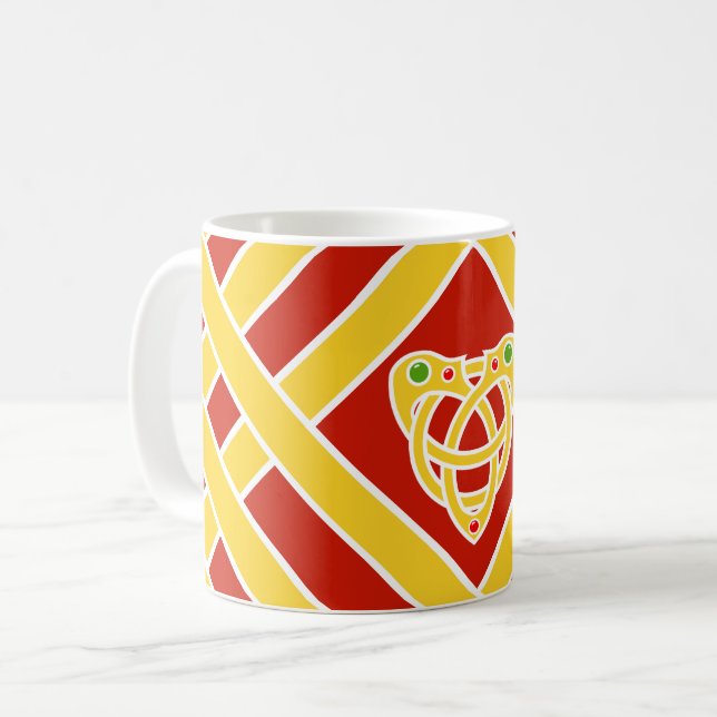 Guld-/röda/vitmusikband/randar, Celtic Kaffemugg (Framsida vänster)