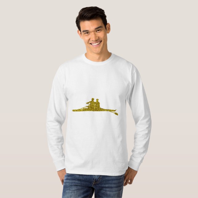 Guld rodd långärmad t-shirt (Hel framsida)