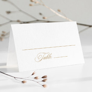 Guld Romantic Swirly Calligraphy Bröllop Placeringskort