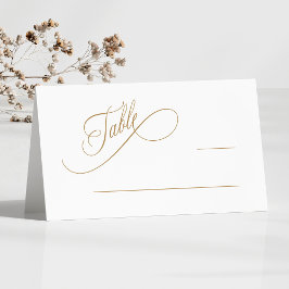 Guld Romantic Swirly Typography Bröllop Placeringskort