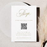 Guld Romantisk kalligrafi Bröllop QR-kod OSA Kort<br><div class="desc">Det här bröllop OSA- och guld-kortet med elegant och romantisk kalligrafiklämtning med QR-kod. Om du vill ha en mer avancerad anpassning av den här designen klickar du på BLUE DESIGN VERKTYG ovan!</div>