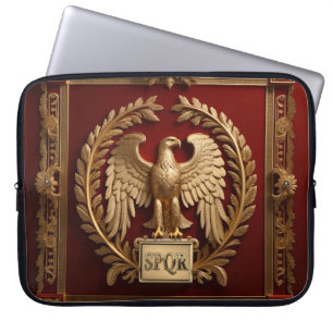 Guld romersk kejserlig eagle över rött nr 4 laptop fodral