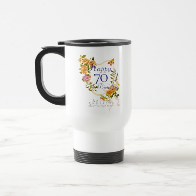Guld Ros Band 70-årsdag Resemugg (Vänster)