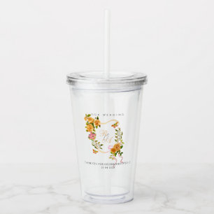 Guld Ros Band Monogram Bröllop Take Away Mugg