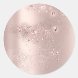 Guld Ros Glöd  Tack Söt Bröllopsdusch Runt Klistermärke