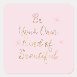 Guld Rosa Beresh Sparkles Quote Fyrkantigt Klistermärke