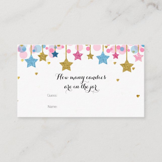 Guld Rosa Blue twinkle Hur många kaner i burk Tilläggskort (Framsida)