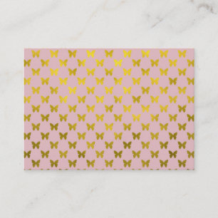 Guld Rosa Butterfly Metallic Faux Foil Butterflies Visitkort