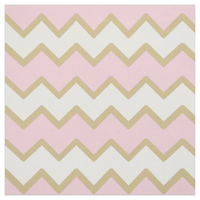 Guld Rosa Chevron Flicka Tyg (Provkarta)