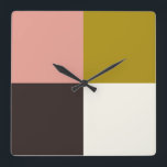 Guld Rosa Chocolate Ivory Fyrkantig Klocka<br><div class="desc">.</div>