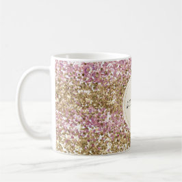Guld Rosa Confetti Glitter Personlig     Kaffemugg