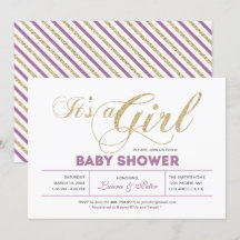 Guld & Rosa | Flicka, Chic Typografi Bebis Shower