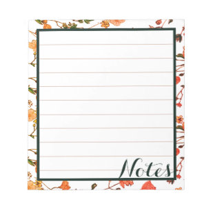 Guld Rosa & Forest Grönt Calligraphy Elegant Linin Anteckningsblock