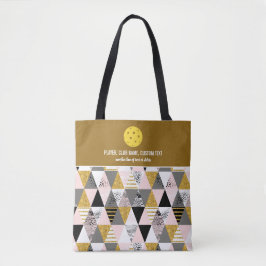 Guld Rosa Geometric Print Anpassningsbar Picklebal Tygkasse