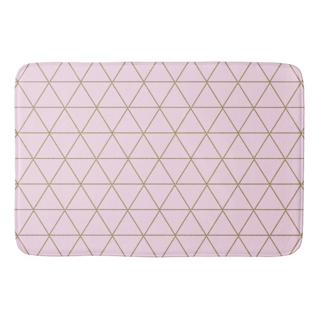 Guld Rosa Geometriska Trianglar Boho Glam Minimali Badrumsmatta (Framsidan)