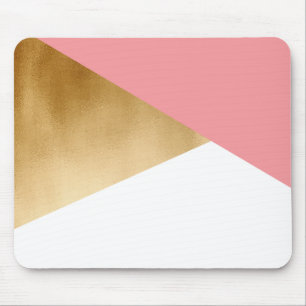 guld- rosa geometriskt för elegant faux för chic musmatta