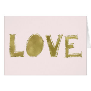 Guld Rosa Glam Sparkly Kärlek Hälsningskort