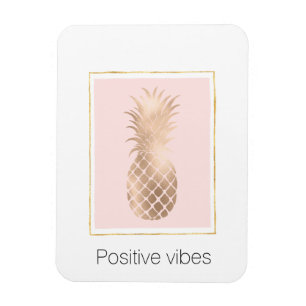 Guld Rosa Glam Tropical Pineapple Magnet