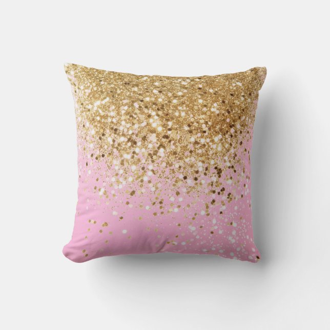 Guld Rosa Glitter 1 Kudde (Framsida)